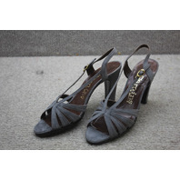 Gamins Grey Aries Suede Open Toe Strappy Pump Heels