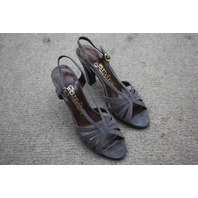 Gamins Grey Aries Suede Open Toe Strappy Pump Heels