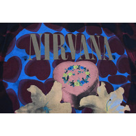 NIRVANA Heart Shaped Box 90s Authentic Original Giant by Tultex Tag Size XL RARE!