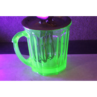 Green Uranium Glass 16 oz A & J Hand Mixer/Egg Beater