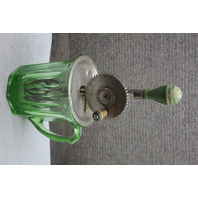 Green Uranium Glass 16 oz A & J Hand Mixer/Egg Beater