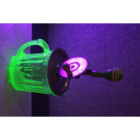 Green Uranium Glass 16 oz A & J Hand Mixer/Egg Beater