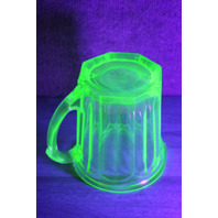 Green Uranium Glass 16 oz A & J Hand Mixer/Egg Beater Marked Patent Applied For