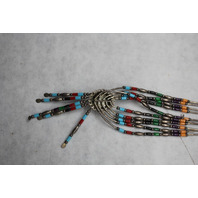 Vintage Native American Liquid Sterling Silver Beaded Necklace