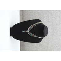 Vintage Native American Liquid Sterling Silver Beaded Necklace
