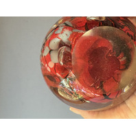 Rollin Karg Signed Art Glass Egg Paperweight 4.25"H