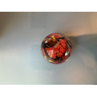Rollin Karg Signed Art Glass Egg Paperweight 4.25"H