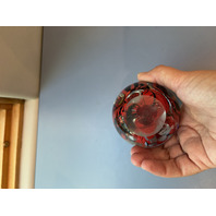 Rollin Karg Signed Art Glass Egg Paperweight 4.25"H