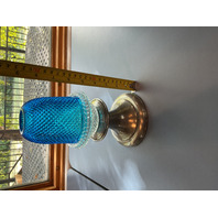 Vintage Cricklite Clarke Blue & Clear Pyramid Diamond Point Fairy Lamp with Base