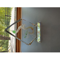 Dragon Paperweight Etched Art Glass