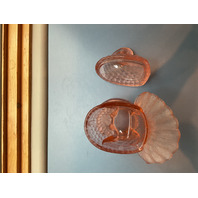 Turkey Pink Compote Art Glass Dish