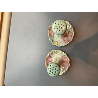 Hat Pin Holder RS Prussia Floral Porcelain Ring Holder Porcelain - set of two