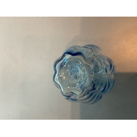 VTG FENTON Light Blue Glass Pitcher with Crimped Rim