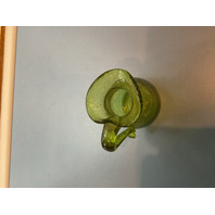 VTG Green Bubble Glass Pitcher