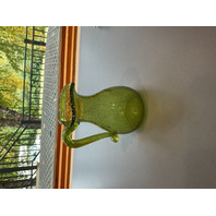 VTG Green Bubble Glass Pitcher