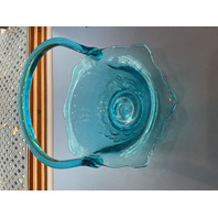 Indiana Glass Tiara Blue Duchess Bridal Basket Fluer De Lis
