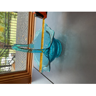 Indiana Glass Tiara Blue Duchess Bridal Basket Fluer De Lis