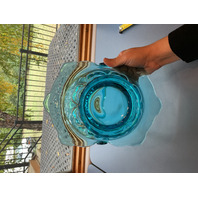Indiana Glass Tiara Blue Duchess Bridal Basket Fluer De Lis