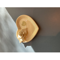 Ceramic Heart Shaped Small Plate with Rose Detail  Set of 2