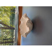 Vintage Fenton ruffled edge milk glass hobnail bowl