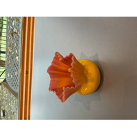 Ruffled Star - Yellow and Red Art Glass Vase
