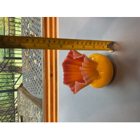 Ruffled Star - Yellow and Red Art Glass Vase