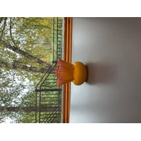 Ruffled Star - Yellow and Red Art Glass Vase