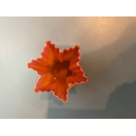 Ruffled Star - Yellow and Red Art Glass Vase