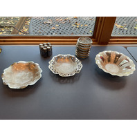 Assorted Silver-plated Dishes, Salt and Pepper Shakers (8), and Coasters(7)