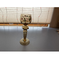 VINTAGE Fritz Hackett Hand Painted Wine Goblet