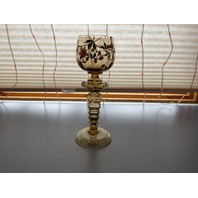VINTAGE Fritz Hackett Hand Painted Wine Goblet