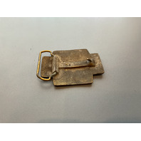 VINTAGE BRASS TONED WHITE FIELD BOSS BELT BUCKLE