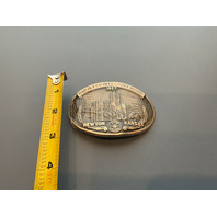 VINTAGE BELT BUCKLE Limited Edition Solid Brass Newton Kansas Harvey County Courthouse