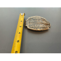 VINTAGE BELT BUCKLE Limited Edition Solid Brass Newton Kansas The Mennonite Heritage