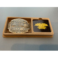 VINTAGE BELT BUCKLE Limited Edition Solid Brass Newton Kansas The Mennonite Heritage