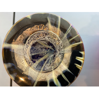 BEAUTIFUL Iridescent Pulled Feather Design Art Glass Vase