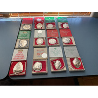 Towle Sterling Medallion Ornaments 1971-1982 Set of 12
