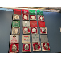 Towle Sterling Medallion Ornaments 1971-1982 Set of 12