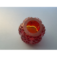 VTG FENTON Amberina Glass Hobnail Fairy Lamp 3"H