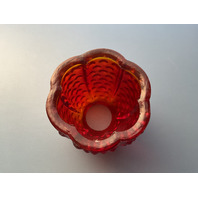 VTG FENTON Amberina Glass Hobnail Fairy Lamp 3"H