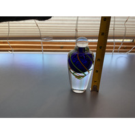 STUNNING Art Glass Perfume Bottle Signed 2004 4”H
