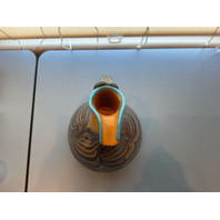 GORGEOUS Signed Art Glass Pitcher Vase 13”H