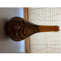 GORGEOUS Signed Art Glass Pitcher Vase 13”H