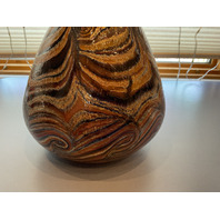 GORGEOUS Signed Art Glass Pitcher Vase 13”H