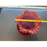 BEAUTIFUL Button and Braids Art Glass Pitcher with 2 Glasses Set