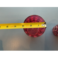 BEAUTIFUL Button and Braids Art Glass Pitcher with 2 Glasses Set