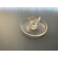 Lalique Frosted Crystal Bird Trinket Dish 4&rdquo;W