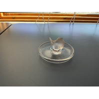 Lalique Frosted Crystal Bird Trinket Dish 4&rdquo;W