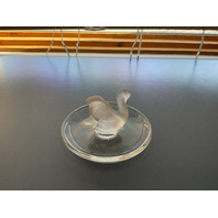 Lalique Frosted Crystal Swan Trinket Dish 4&rdquo;W