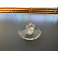 Lalique Frosted Crystal Swan Trinket Dish 4&rdquo;W
